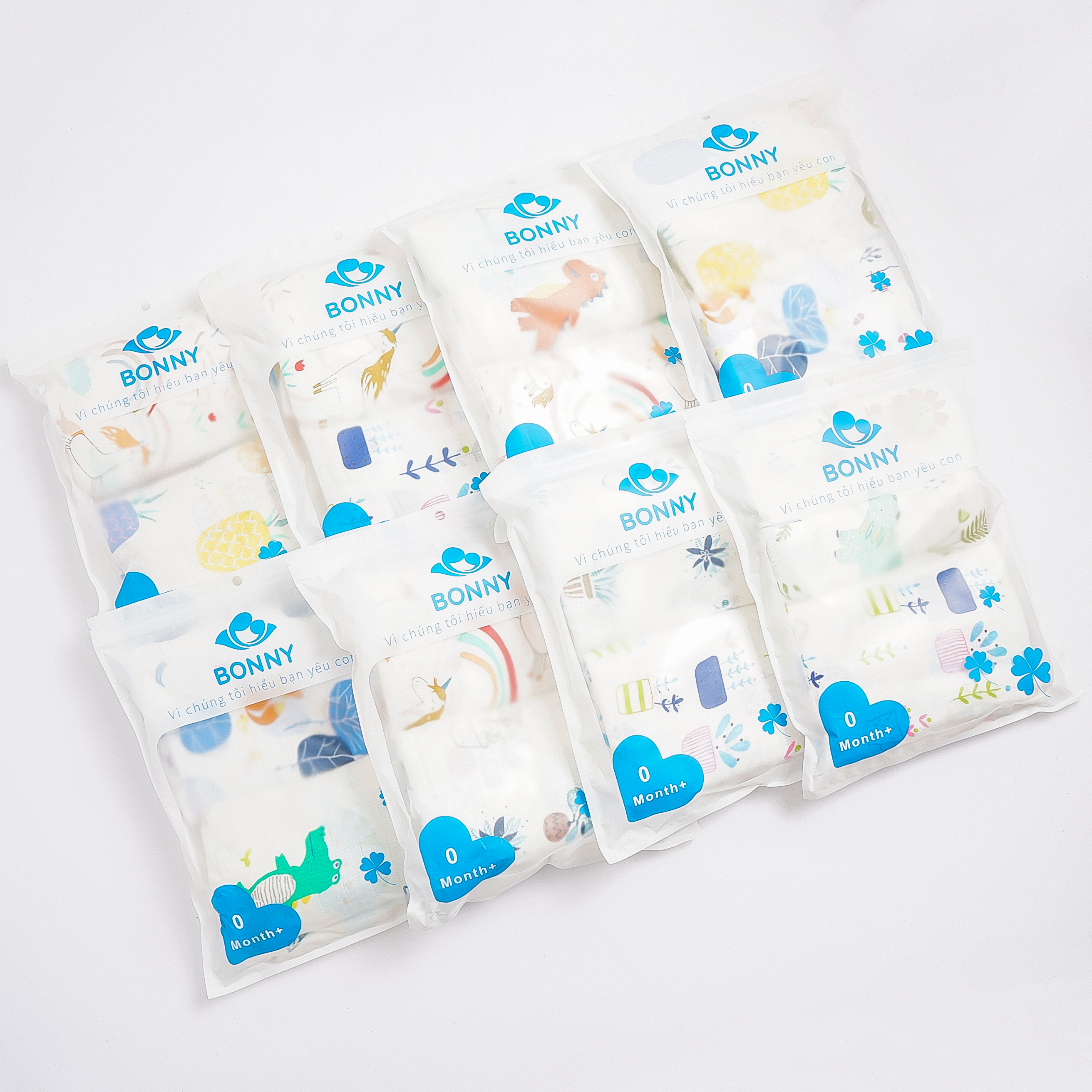Set 2 Khăn Tắm Em Bé Sợi Tre Bonny Siêu Mềm Và Thấm Hút  - Giao họa tiết ngẫu nhiên