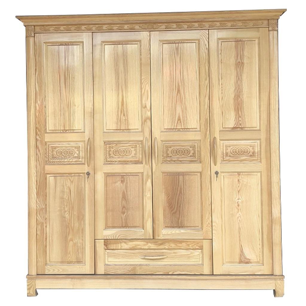 Tủ Áo 4 Cánh Gỗ Sồi Nga Tự Nhiên , tủ đựng quần áo gỗ 1m8