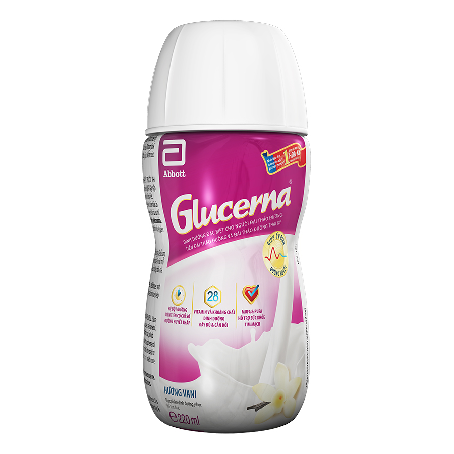 Thùng 30 Chai Sữa Nước Abbott Glucerna Vani 220ml