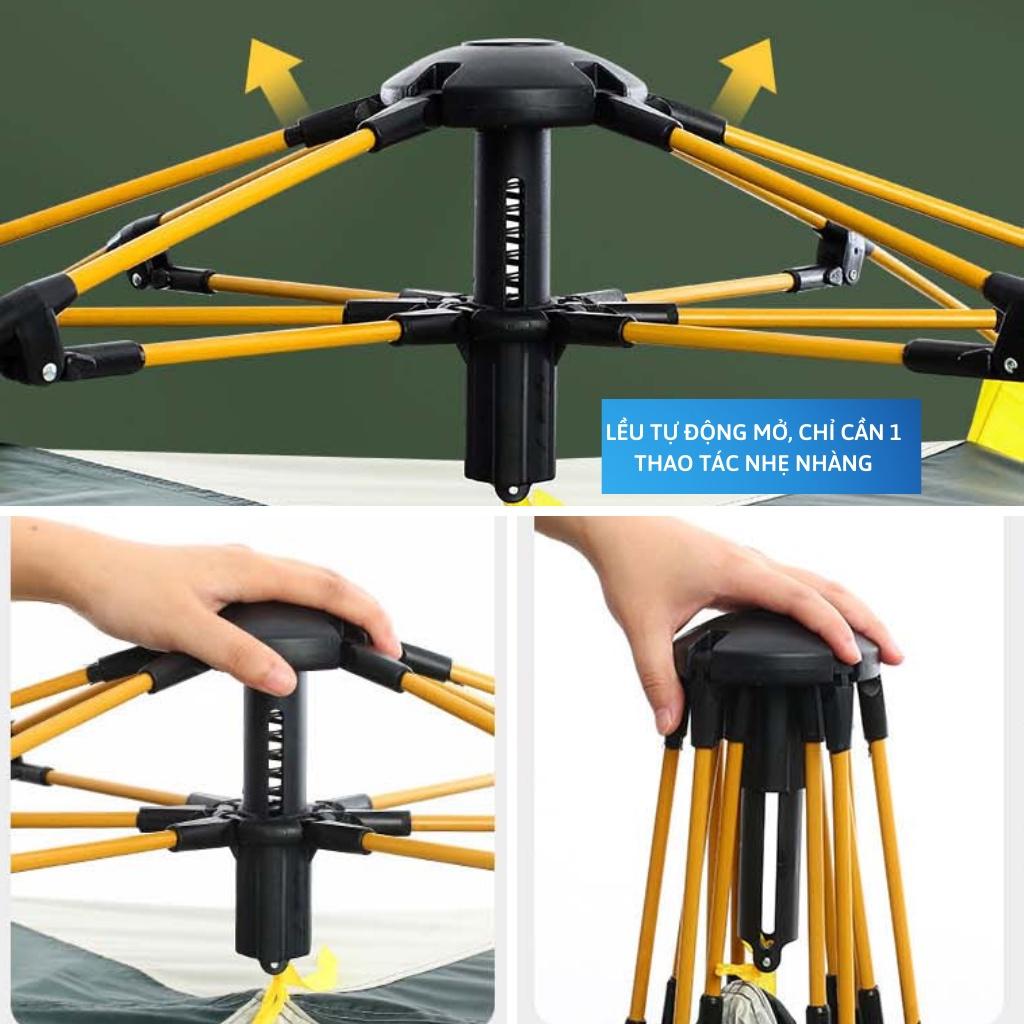 Lều Cắm Trại Du Lịch Tự Bung 4-6 người, Lều Dã Ngoại Ngoài Trời Chống Thấm Nước, Chống Tia Tử Ngoại