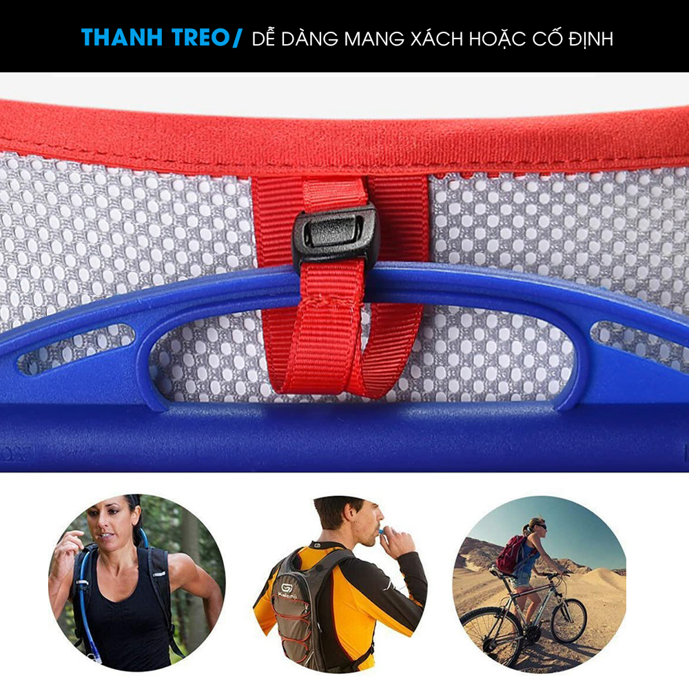 Bình nước thể thao, túi nước chạy bộ leo núi có vòi hút 1.5L 2L GoodFit GF04RA bình nước chạy bộ chất liệu TPU an toàn, siêu bền