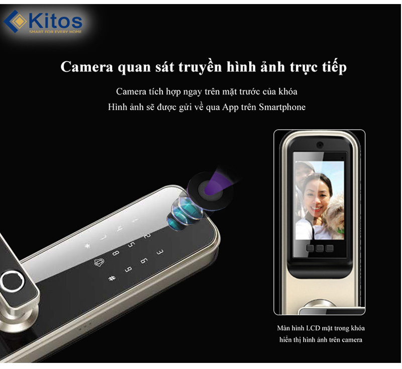 Khóa cửa thông minh Kitos KT-X3 có camera