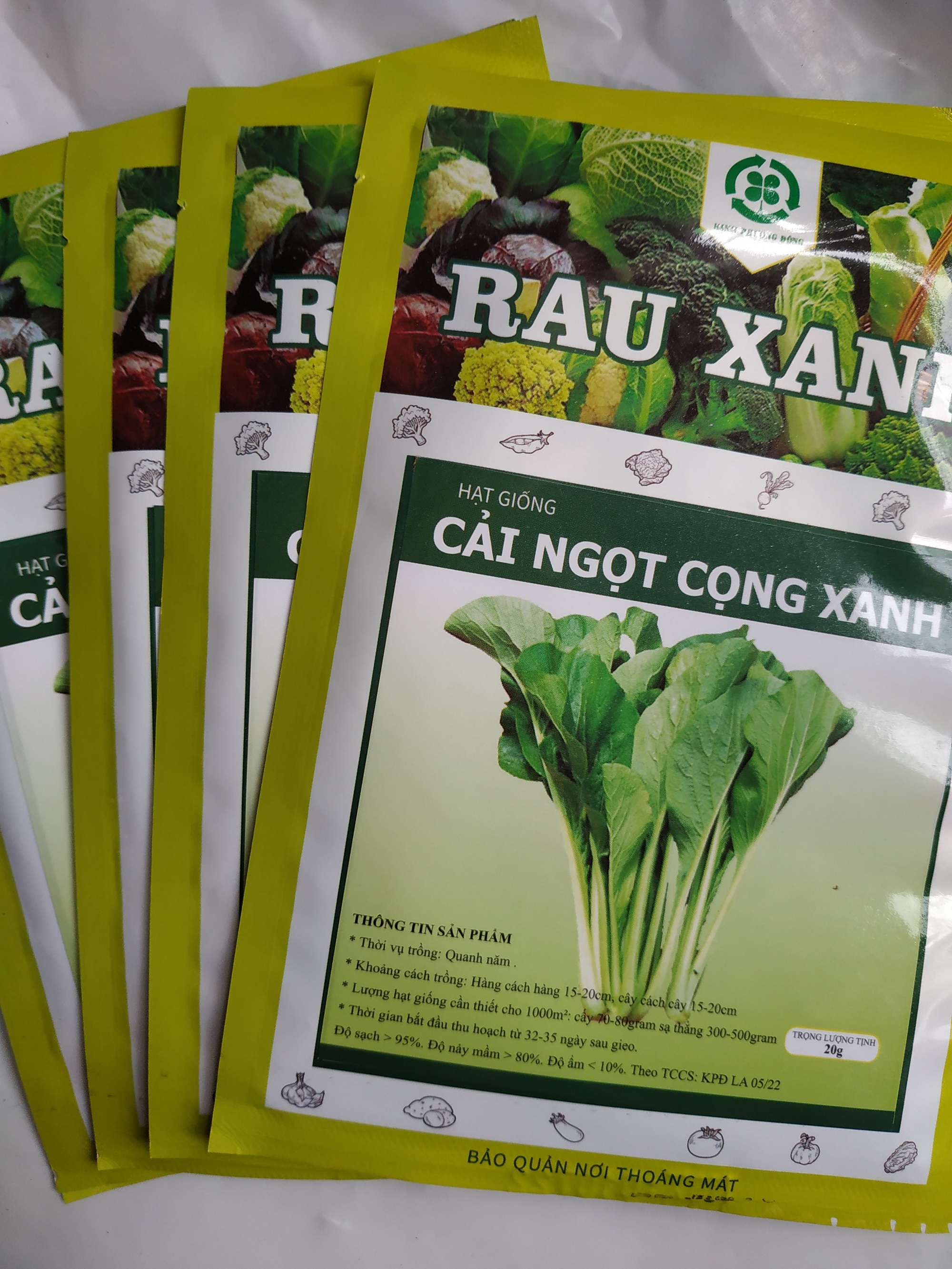 Combo 10 gói Hạt giống CẢI NGỌT CỌNG XANH - gói 20 gram