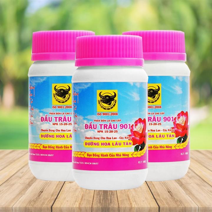 Phân bón dưỡng hoa lâu tàn Đầu Trâu 901 hũ 100g