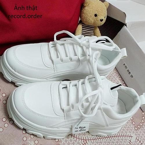 Giày sneakers thể thao nữ đế độn ulzzang full trắng (ảnh thật)