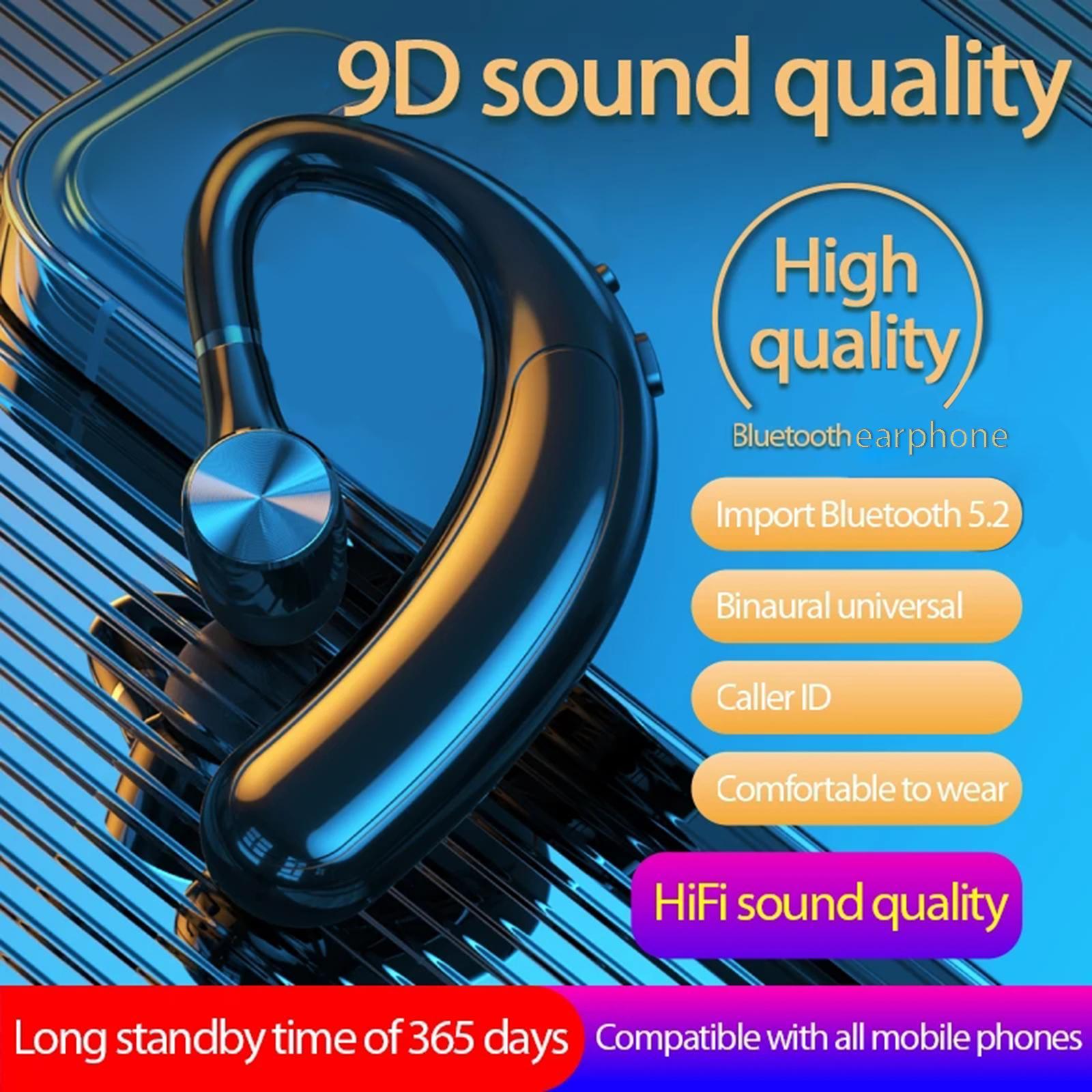 2x Ear-Hook Bluetooth5.2 Headset Business Earphone  for