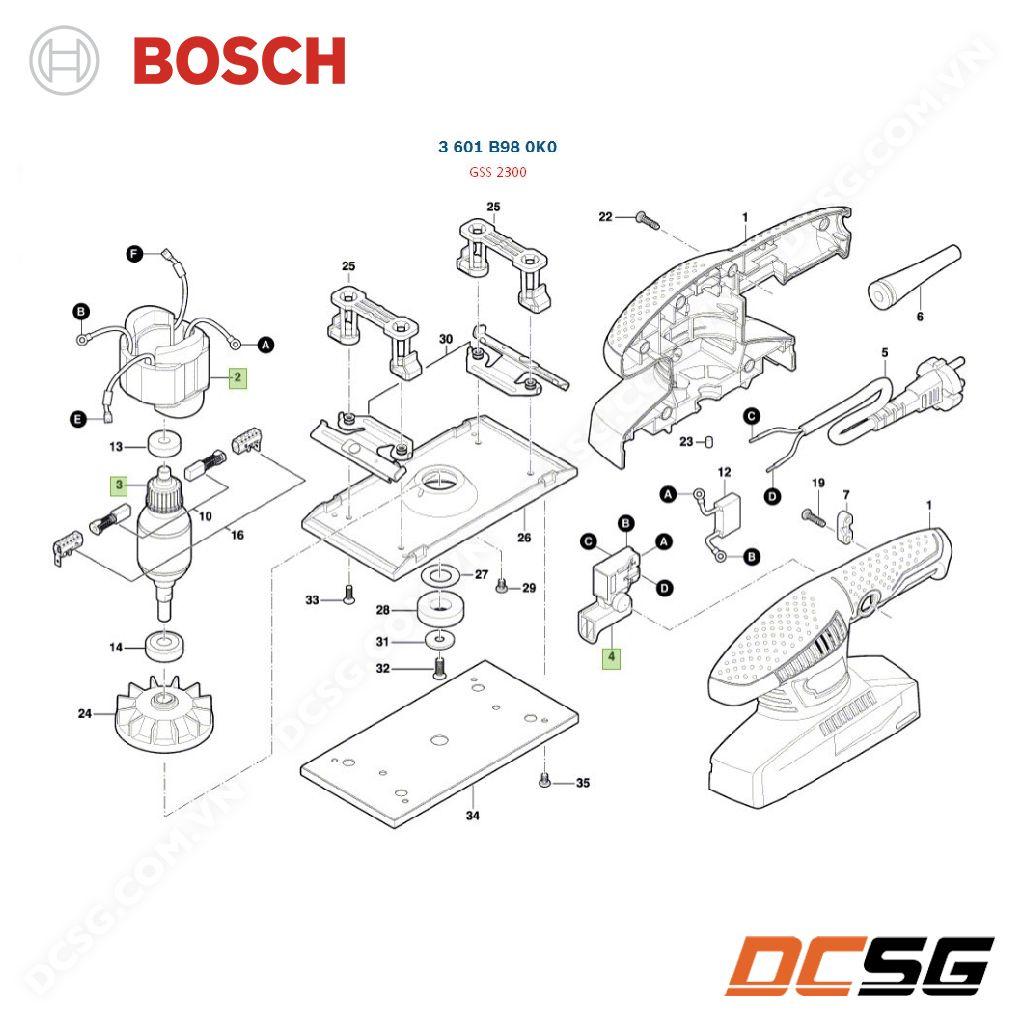 Phụ tùng thay thế chính hãng cho máy chà nhám Bosch GSS2300 | DCSG