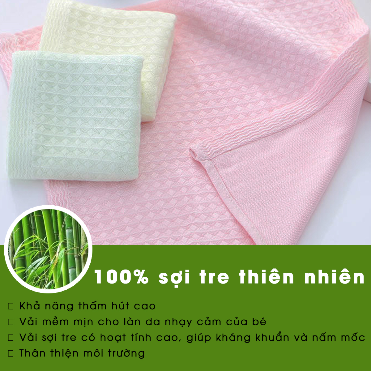 Set 4 khăn sữa sợi tre cao cấp cho bé, giao màu ngẫu nhiên (KS04)