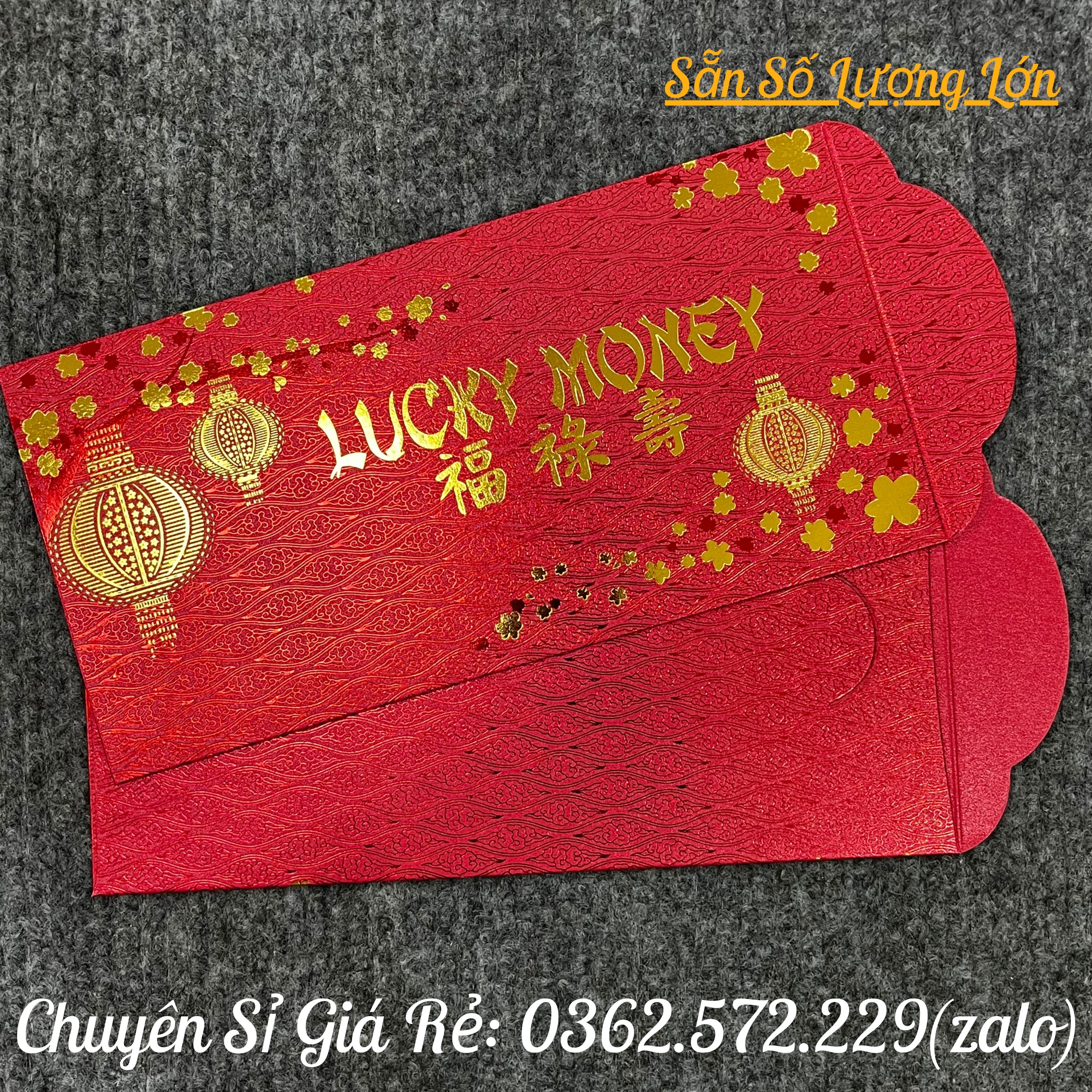 Bao Lì Xì Đỏ Lucky Money Cao Cấp Ngoại Nhập Chi Tiết Sắc Nét