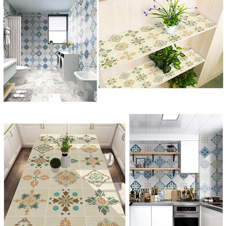Cuộn Giấy Dán Bếp Hình Hoa Văn - Đá Cẩm Thạch Trang Trí Tường Dài 3m x Rộng 60cm