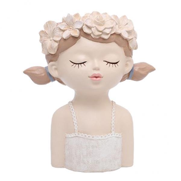 2- Succulent Plant Pot Girl Flower Planter Flowerpot Home