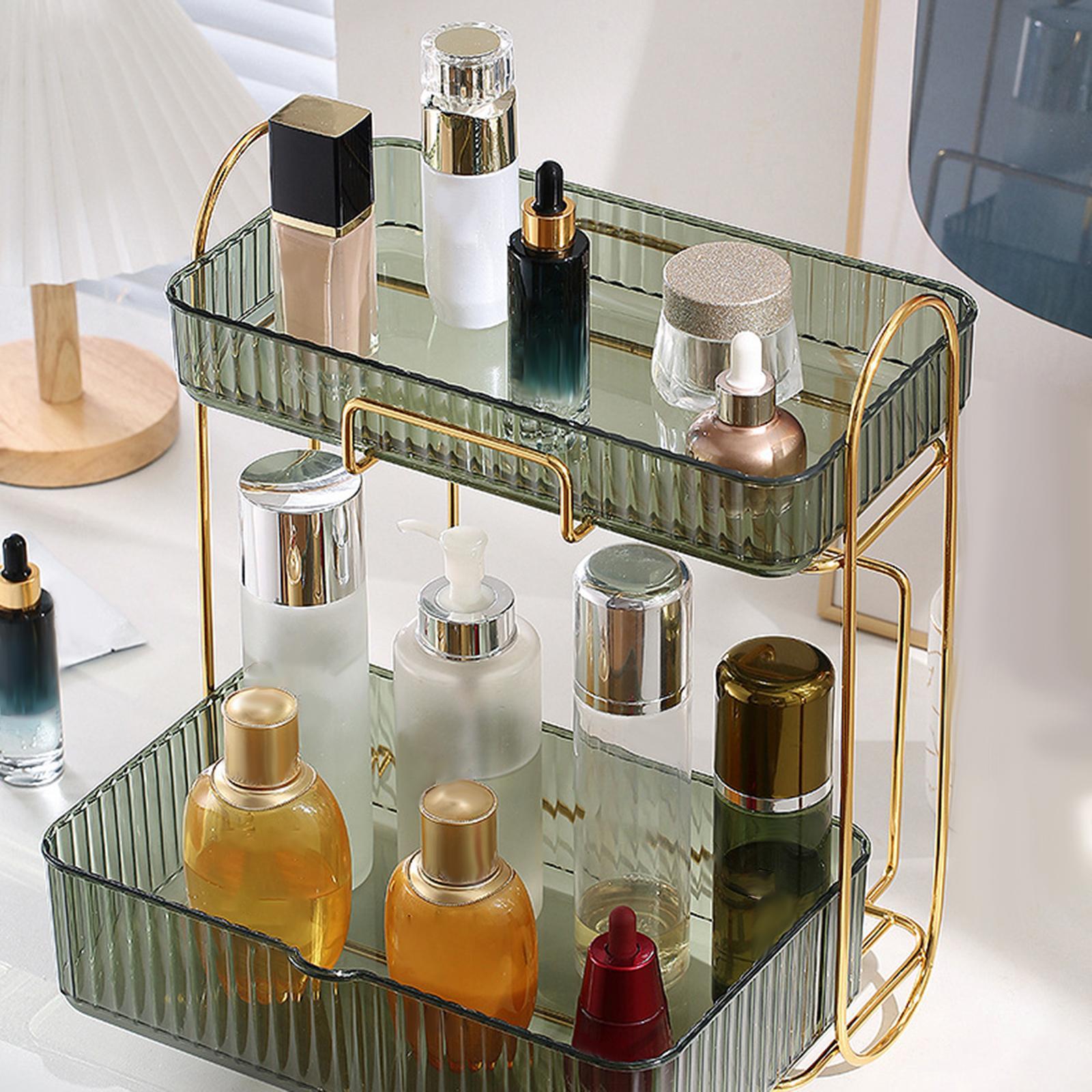2 Tier Makeup Cosmetic Organizer Multifunctional for Bedroom Desk Countertop