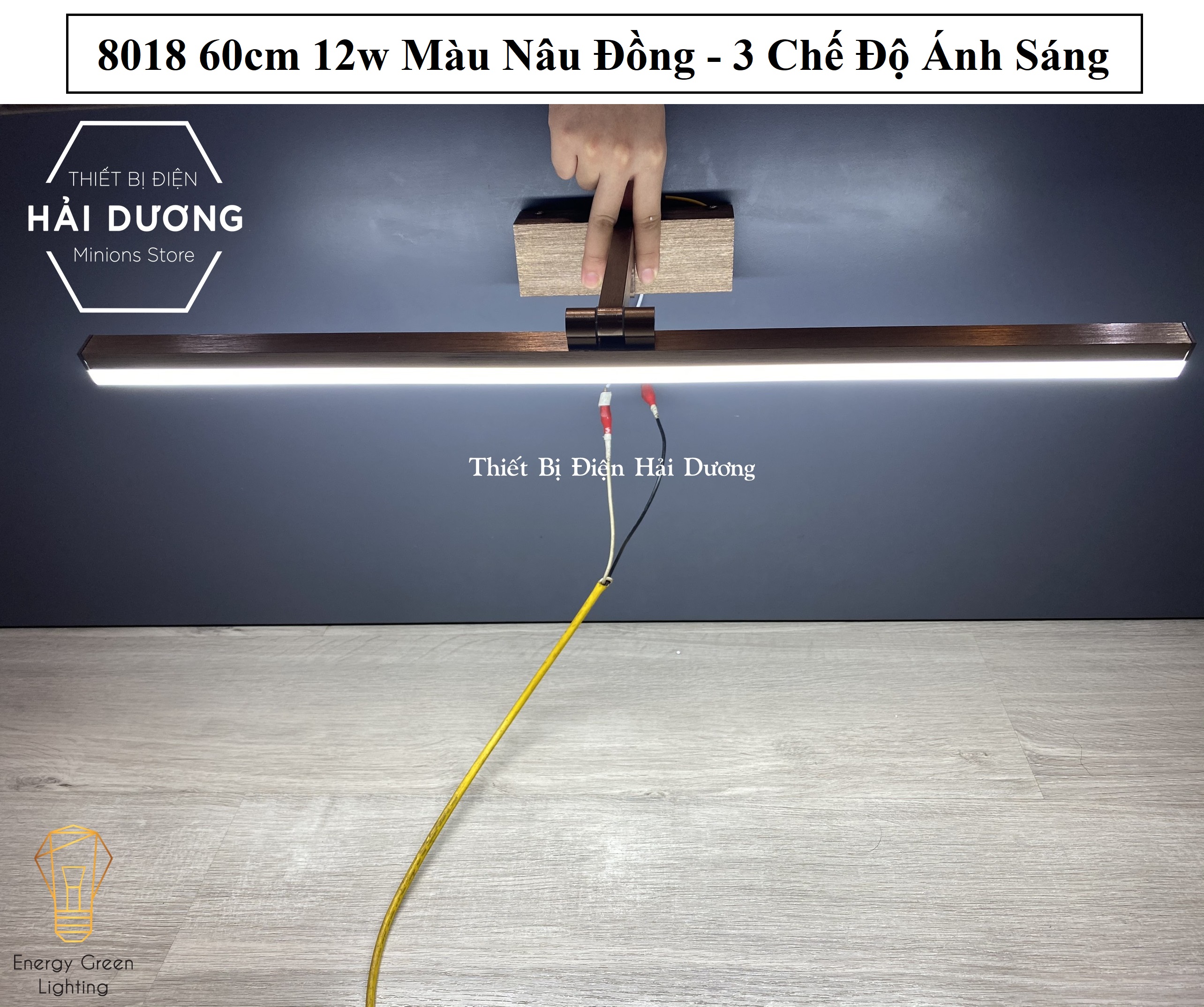 Đèn soi tranh - Đèn rọi gương Led Model 8018 60cm 12w 3 Chế Độ Ánh Sáng - Điều chỉnh được góc chiếu