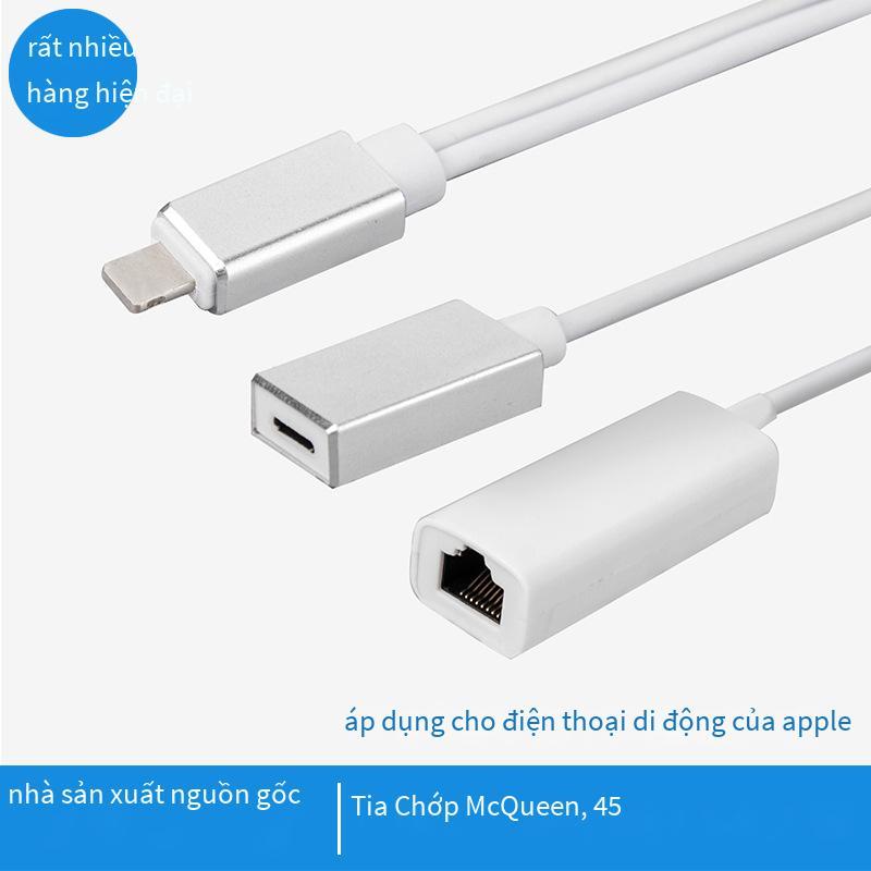 Bộ chuyển đổi card mạng giá rẻ nhất cổng mạng lightning sang RJ45 phù hợp máy tính bảng điện thoại Apple sang cáp mạng 3 trong 1