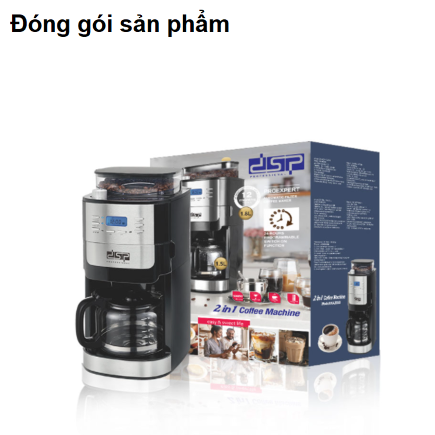 Máy pha cà phê bán tự động thương hiệu DSP KA3055 - Công suất 1000W - HÀNG NHẬP KHẨU