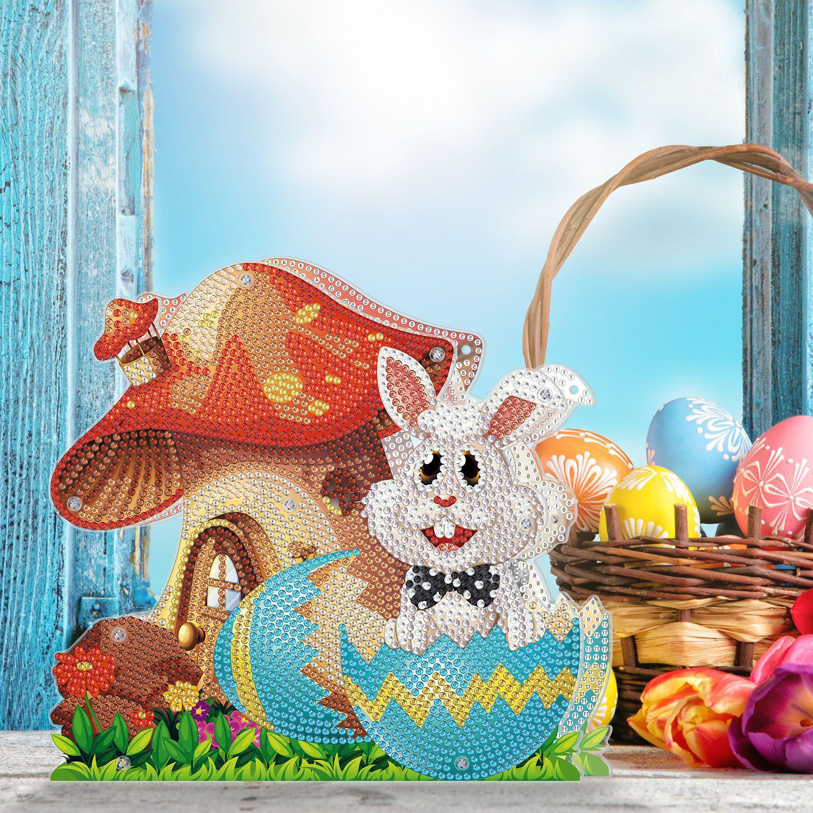 DIY  Easter Rabbit Decoration Handmade Diamond Drawing