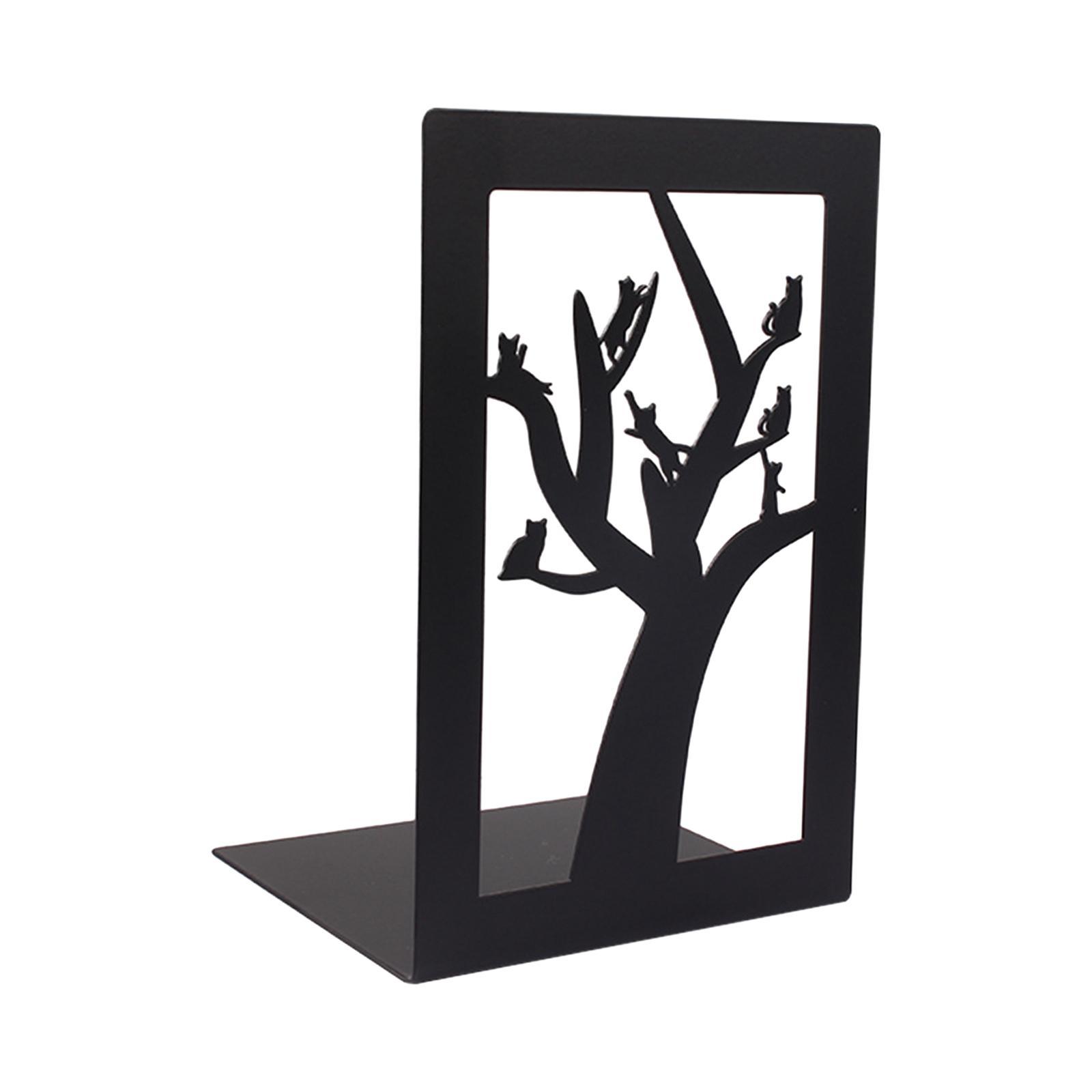 Decorative Bookends Book Shelf Holder Heavy Duty Anti Slip Book Stoppers Metal Book Ends for Shelves School Library Magazines