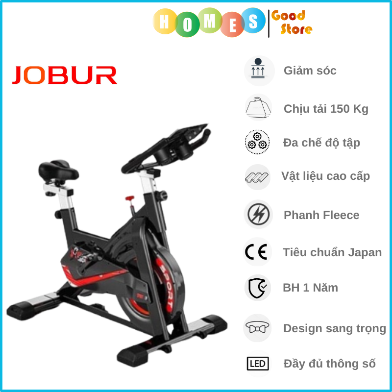 Xe Đạp Tập Thể Dục Tại Nhà JOBUR SPINBIKE GH-707S Hiển Thị Đầy Đủ Chỉ Số - Hàng Chính Hãng