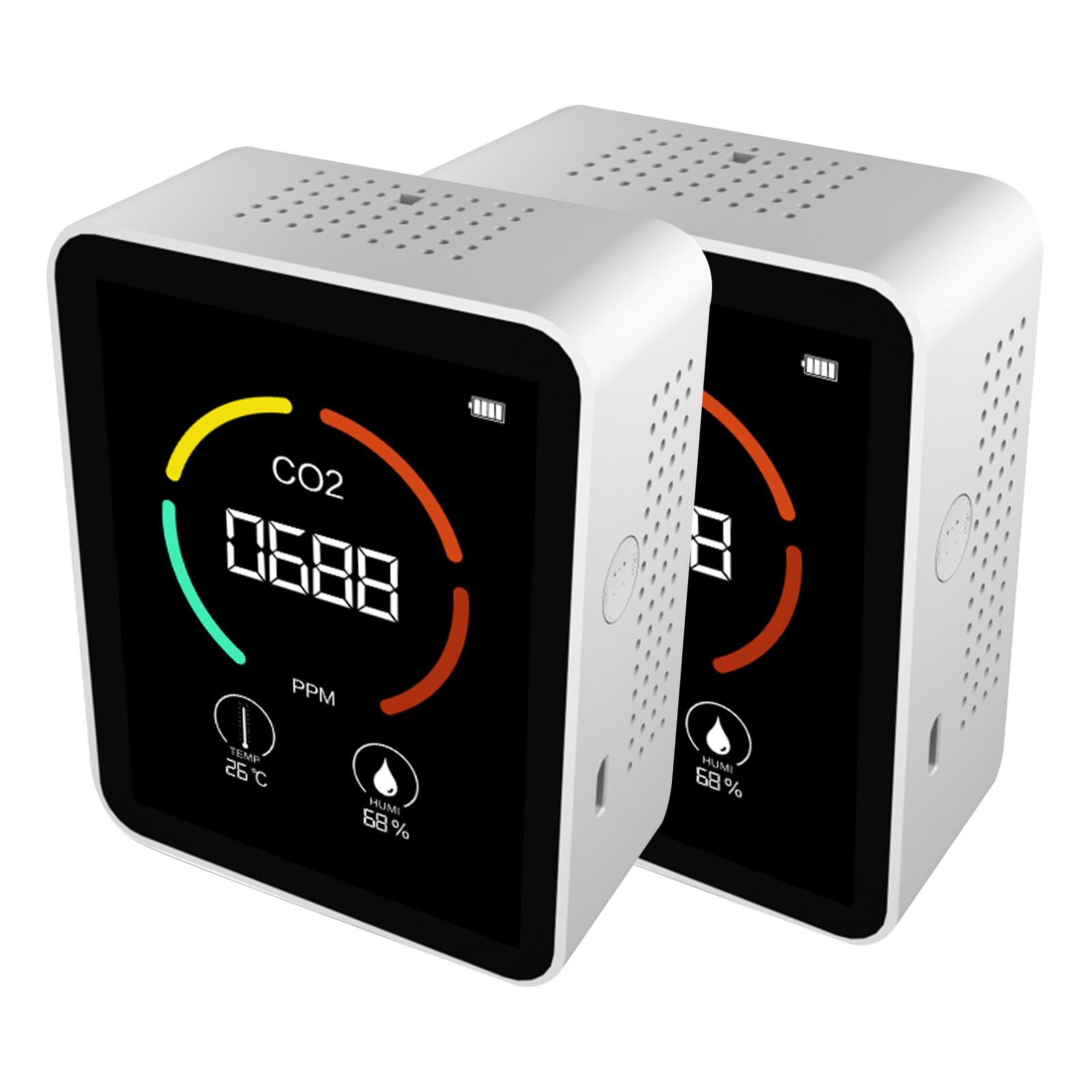 3 in 1 Carbon Dioxide Detector Air Quality Monitor 2pcs Temperature Humidity Air Analyzer for CO2 Digital CO2 Meter