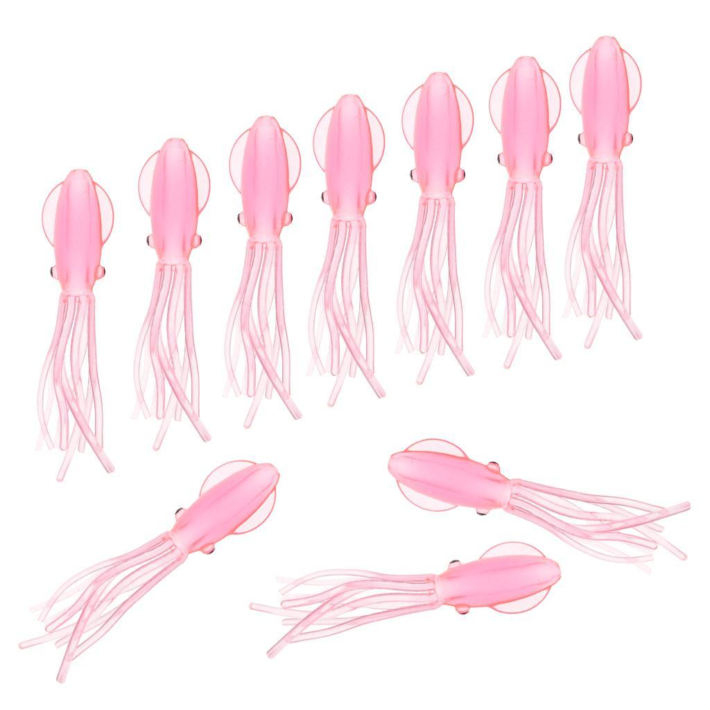 2x 10pcs Squid Fishing Lures, Luminous Squid Skirts Lures Bass Bait Crankbait for Saltwater Freshwater