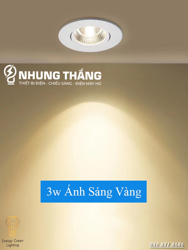 Đèn Led Âm Trần Chiếu Điểm 3W-5W-7W ( Phi 76 / 90mm) DL-603 - Chip Led Cob Siêu Sáng - Thay Đổi Góc Chiếu