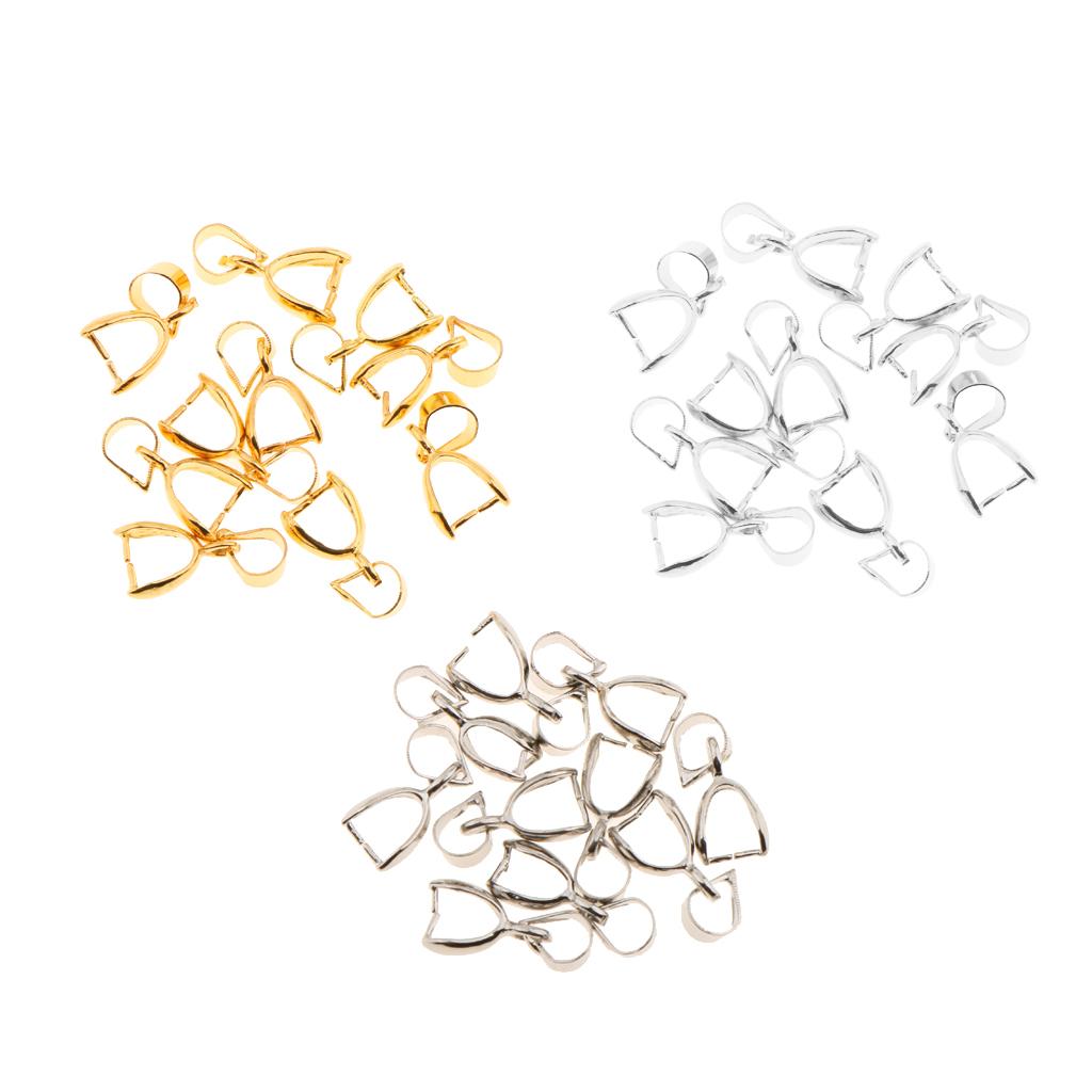 30pcs Pendant Clips Pendant Clasps Pinch Clip Bail Pendant Hooks Connector