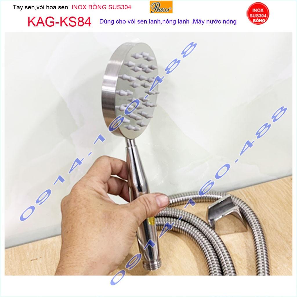 Vòi hoa sen tắm KAG-KS84 inox 304 bóng, Sales shower head 1 vòi sen +1 dây sen tắm vòi hoa sen SUS304 tia nước mạnh