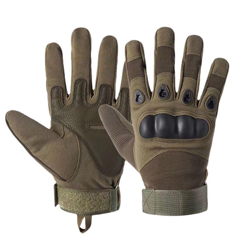 Mùa đông Găng tay ngón tay đầy đủ găng tay chiến thuật quân sự nam Color: Sand Color Size: XL