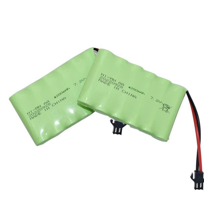 7.2v 4200mAh Pin Nimh AA Cho đồ chơi Rc Ô tô Xe tăng Robot Súng Gói Pin 3000mah được nâng cấp cho Thuyền Rc 7.2V Có thể sạc lại Màu sắc: Bộ sạc 7.2v