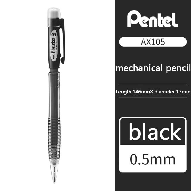 Bút chì kim Pentel Fiesta AX-105 nét 0.5mm - Thiết kế thân trong, nhiều màu lựa chọn