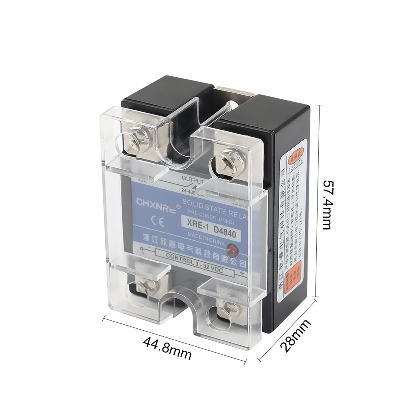 XRE-1 D4840 SSR Solid State Relay DC-AC 3-32V DC to AC24-480V 3D Printer Accessories Parts, Material:metal, plastic, electronic parts.