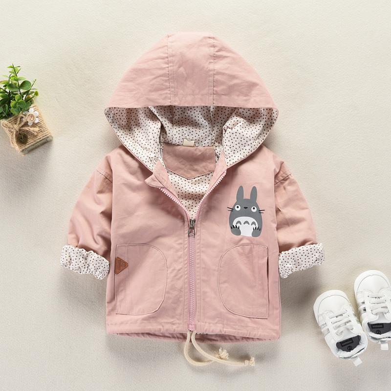 Sơ Sinh Bé Trai Quần Áo Bé Gái Mùa Xuân, Mùa Thu Áo Khoác Trẻ Em Áo Gió Hoạt Hình Dễ Thương Totoro Hoodie Bé Áo Khoác Trẻ Em Áo Khoác Ngoài 1-4Y