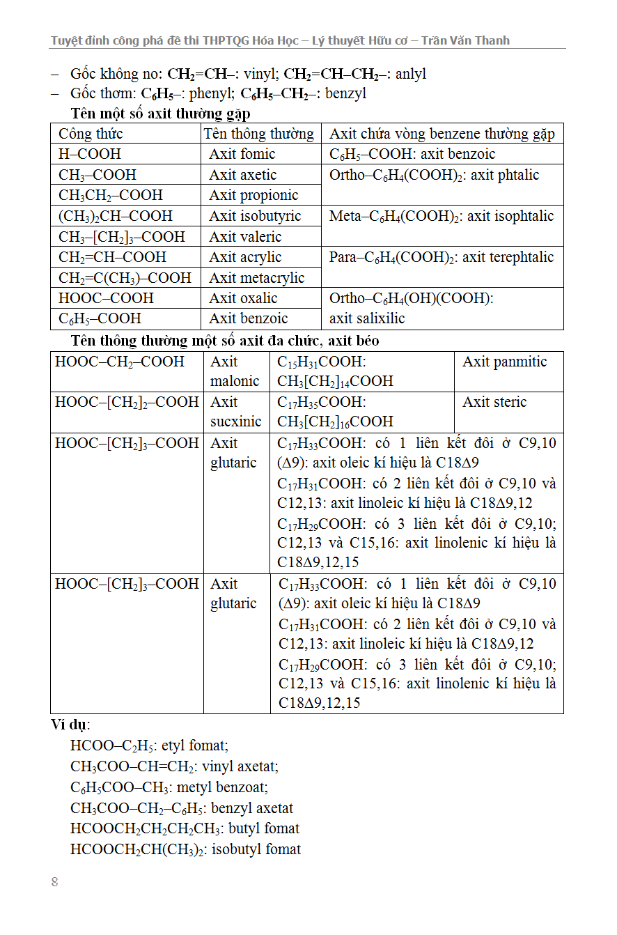 Tuyệt Đỉnh Công Phá Đề Thi THPT Quốc Gia Hóa Học Chuyên Đề Lý Thuyết Hữu Cơ - KV