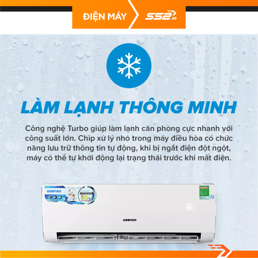 [Giao Hàng Toàn Quốc - Miễn Phí Lắp Đặt HCM] Máy lạnh Asanzo Inverter K18N66 - Hàng Chính Hãng