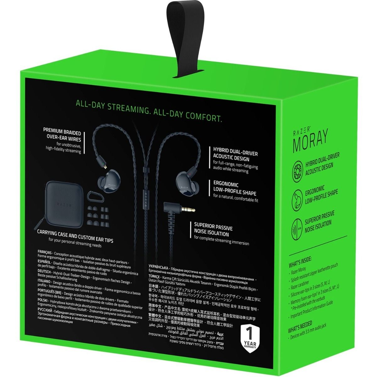 Tai nghe gaming IEM Razer Moray - Hàng chính hãng