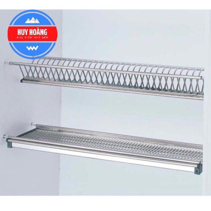 Giá Úp Bát Đĩa Chữ V 2 Tầng INOX 304 Nan Dẹt Chính Hãng