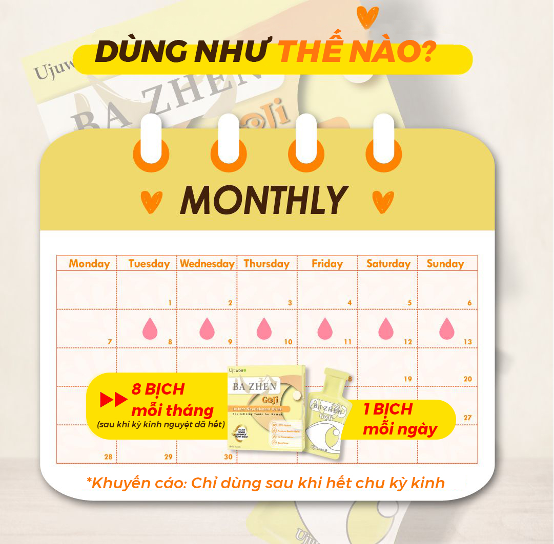 Combo 3 Hộp Nước Uống Thảo Mộc Đài Loan Hỗ Trợ Giảm Đau Bụng, Điều Hòa Kinh Nguyệt, Detox, Da Đẹp, Dáng Thon, Bổ Mắt Ba Zhen Ujuwon