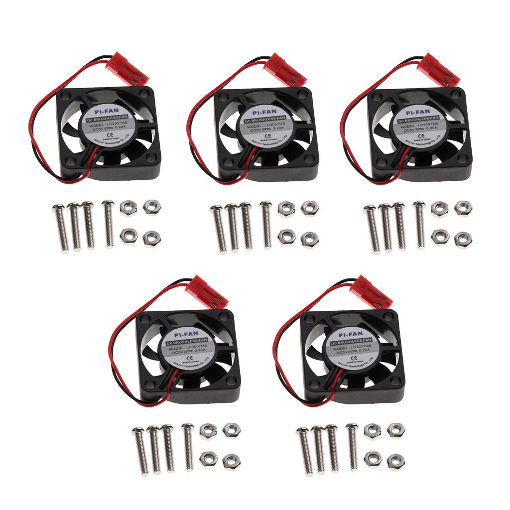 5x DC 5V Brushless CPU Cooling Fan with Screws for Raspberry Pi 3B/ 2B/ B+