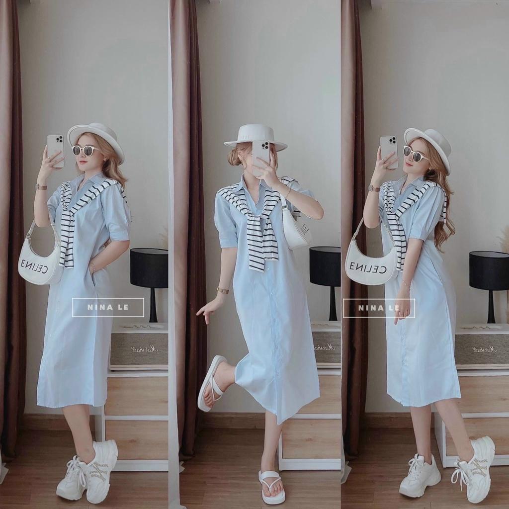 Đầm váy nữ suông sơ mi cute với màu tôn da xinh xắn dành cho các công chúa đi dạo phố, đi chơi