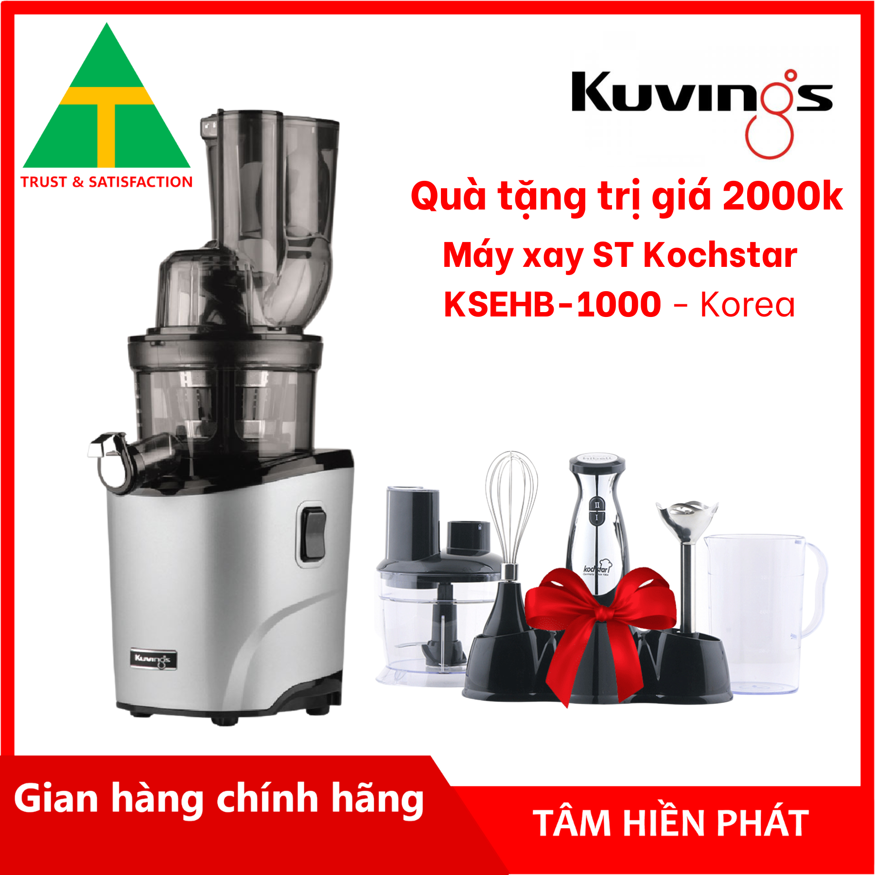 Máy ép chậm  Kuvings KSP-2428CB (400ml) Màu đen Carbon - Hàng chính hãng