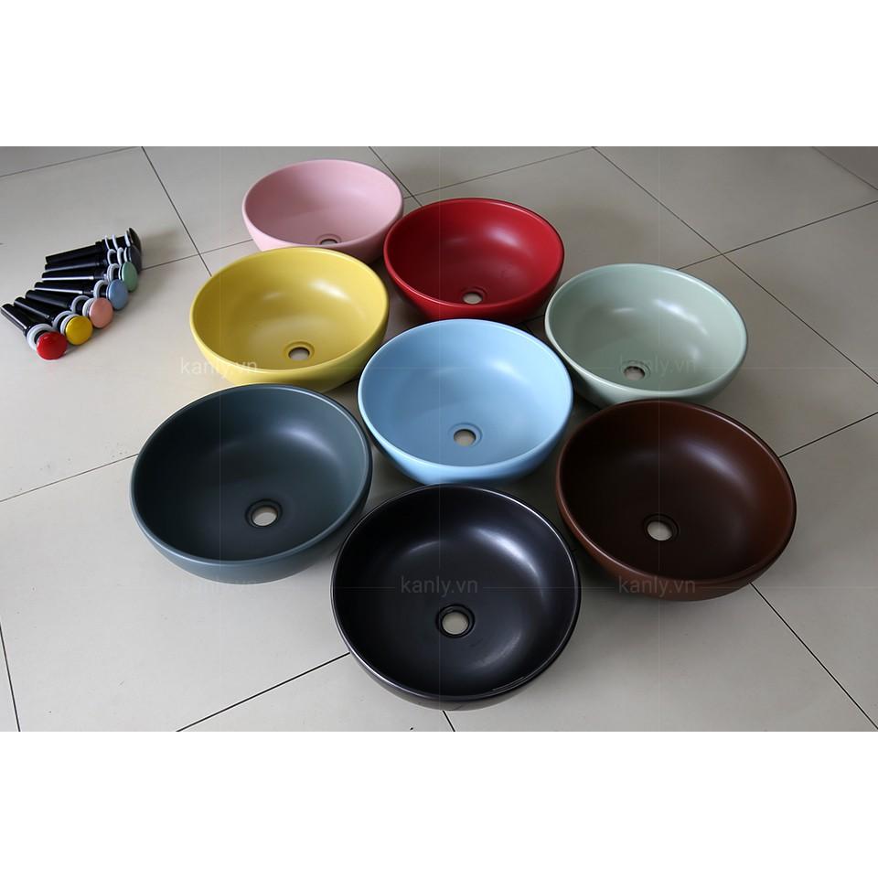 Chậu Sứ Rửa Tay Tròn Màu Sắc