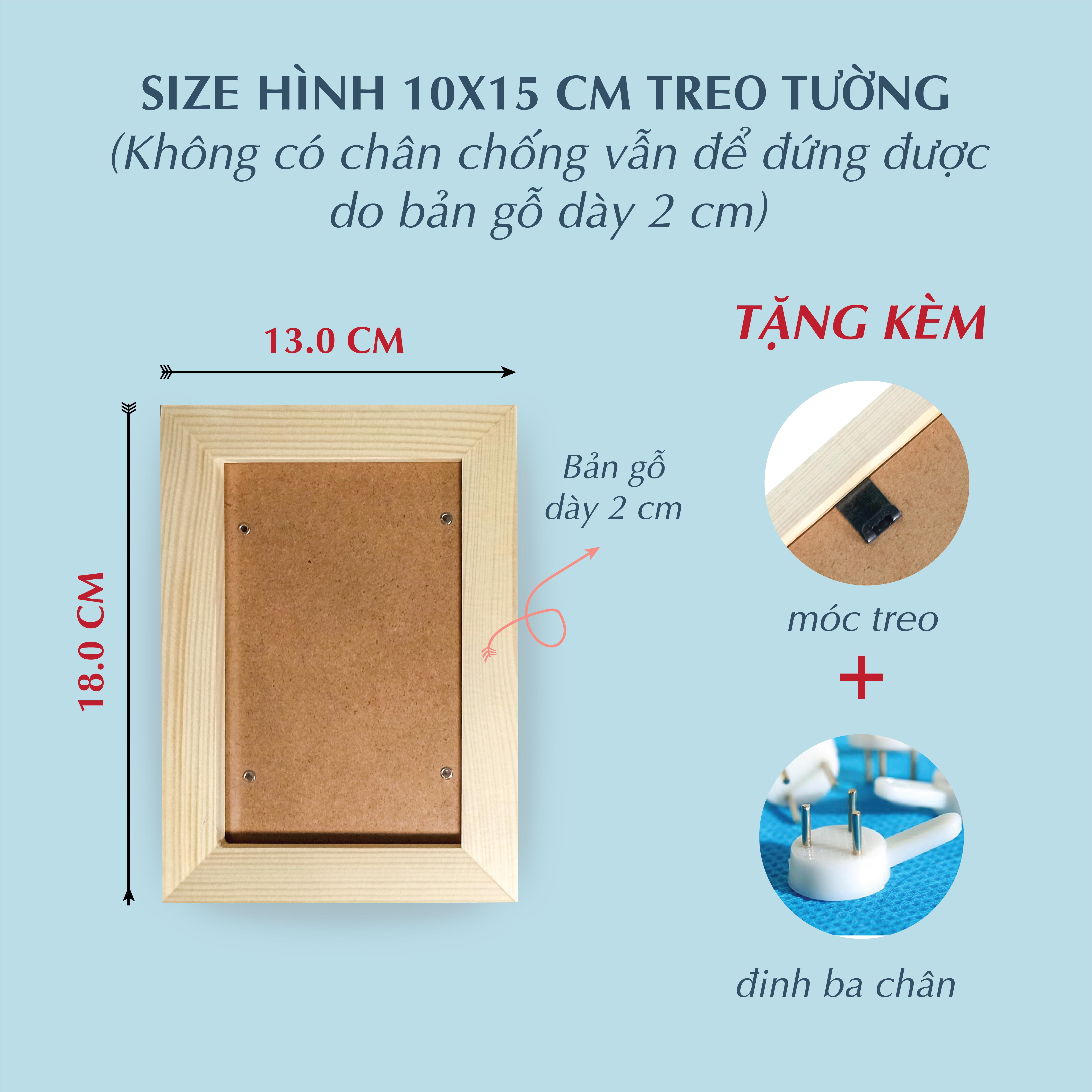 Khung ảnh để bàn, treo tường gỗ thông 10x15; 13x18; 20x30; A4; A3; 20x20; 30x30; 40x40