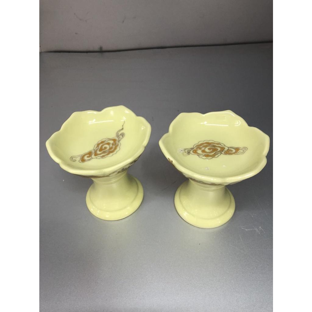 Combo 2 chiếc Chân đế nến thờ bằng sứ chân cao kh2881