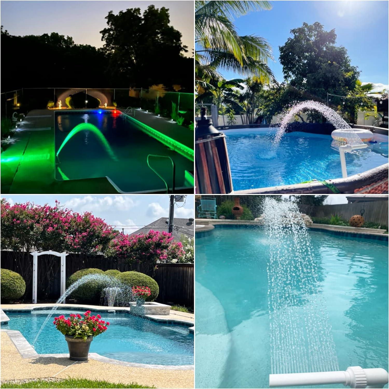 Đài phun nước dạng thác hồ bơi, Vòi phun nước thú vị cho các hồ bơi trên mặt đất và trong lòng đất, Phụ kiện hồ bơi, Trang trí hồ bơi, Phù hợp với ren 1-1/2"