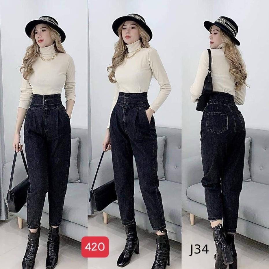 Quần baggy nữ đẹp murad_fashion, quần baggy màu đen bó chân lưng cao cá tính 2021 bgn420