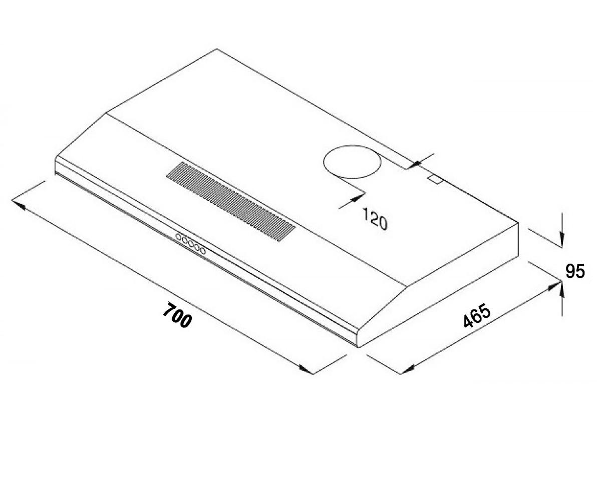 Máy hút mùi cổ điển màn hình LCD màu đen cảm ứng 700mm KAFF KF_S70HD Tặng bộ lọc than thay thế _ Hàng Chính Hãng