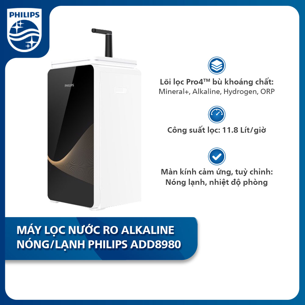 Máy lọc nước RO Alkaline Nóng/Lạnh Philips ADD8980