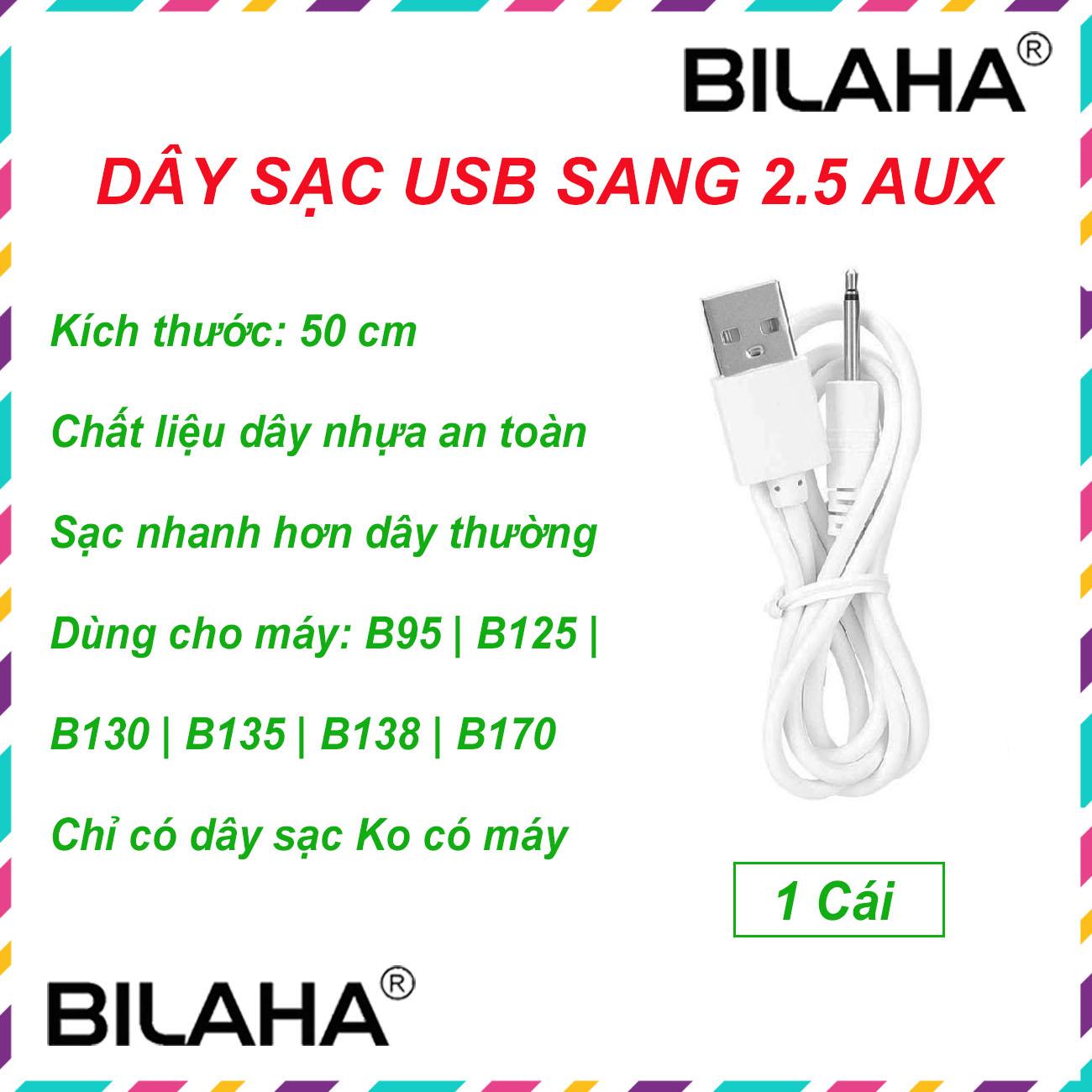 Dây sạc cho máy massage USB đầu kim aux, cho các loại máy massage mặt mắt body toàn thân đầu nhọn (Hàng Chính Hãng)