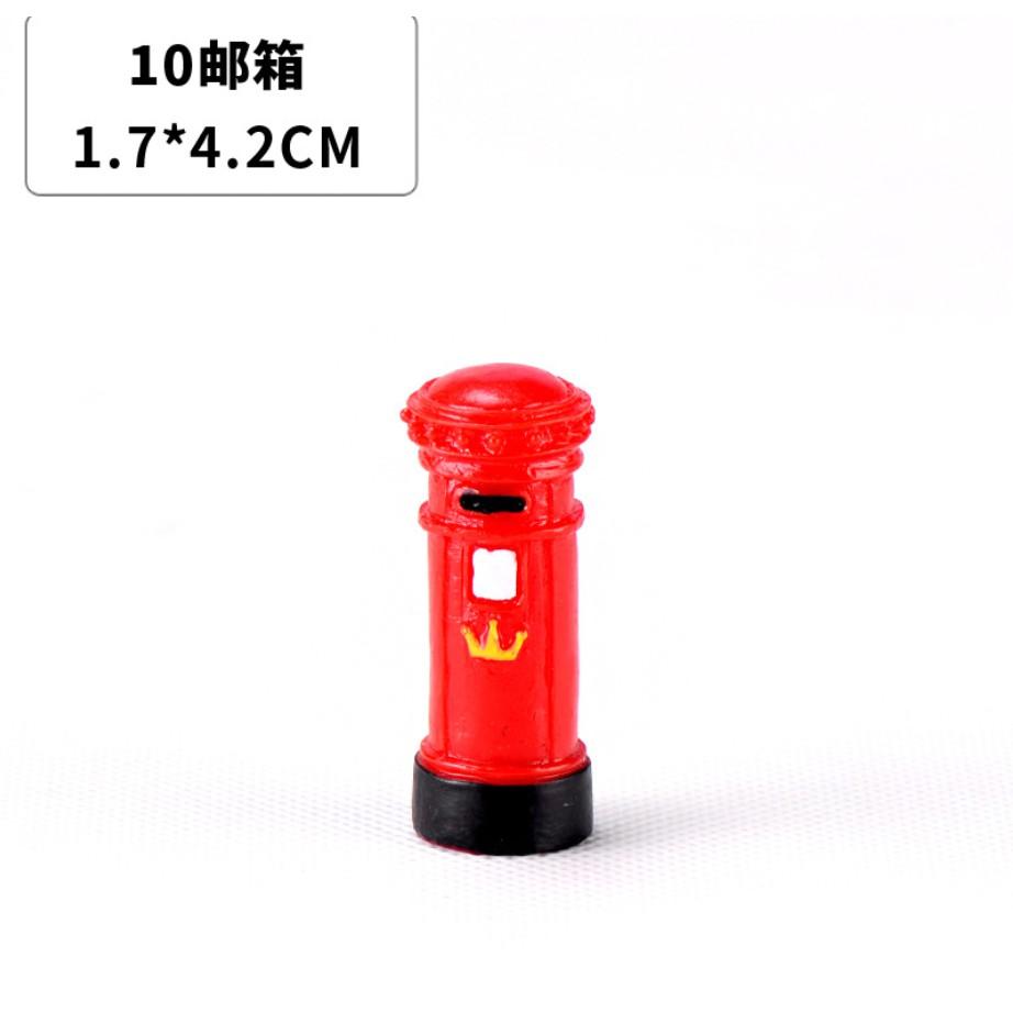 Mô hình thùng rác công cộng, cột nước cứu hỏa, cột đèn giao thông trang trí tiểu cảnh, nhà búp bê, bonsai