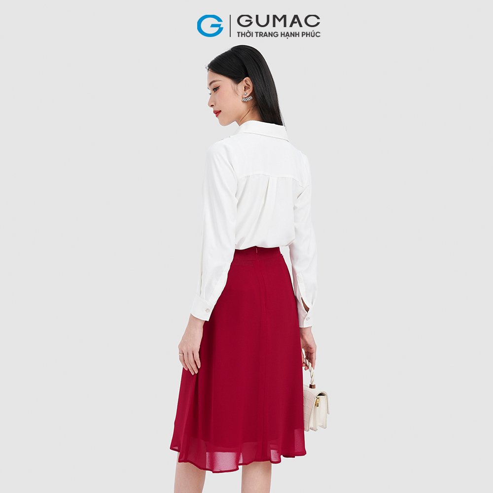 Chân váy nữ GUMAC, dáng xòe nhẹ phối khuy nhẹ nhàng LV0903